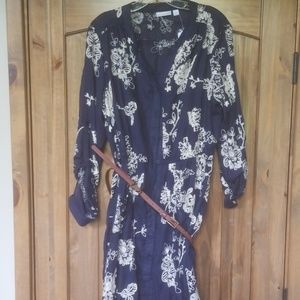 Embroidered shirt dress